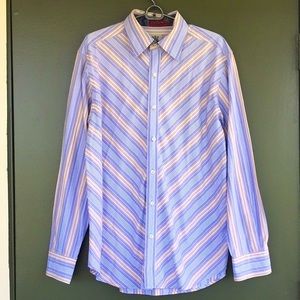Robert Graham long sleeve striped button down shirt mens size large